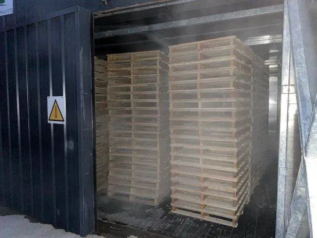 Palettes dans un conteneur